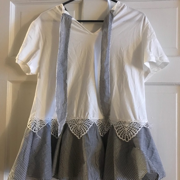 stripped ruffle peplum top size large - Picture 6 of 7